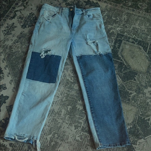 Celebrity Pink juniors Two-Tone Distressed Jeans size 13 - Picture 1 of 7